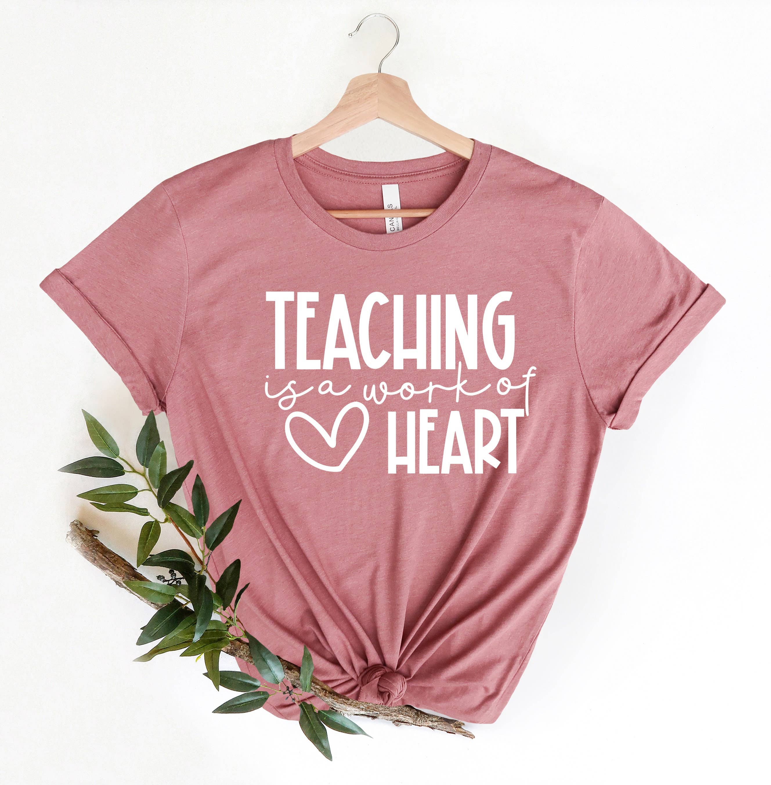PrimestoreUS - Wholesale Screen Printed T-Shirt - Women's - Teaching is a Work of Heart,Teach Love Inspire Shirt, Teacher Gift, Teacher Shirt, Elementary School Teacher Shirt, Preschool Teacher,2