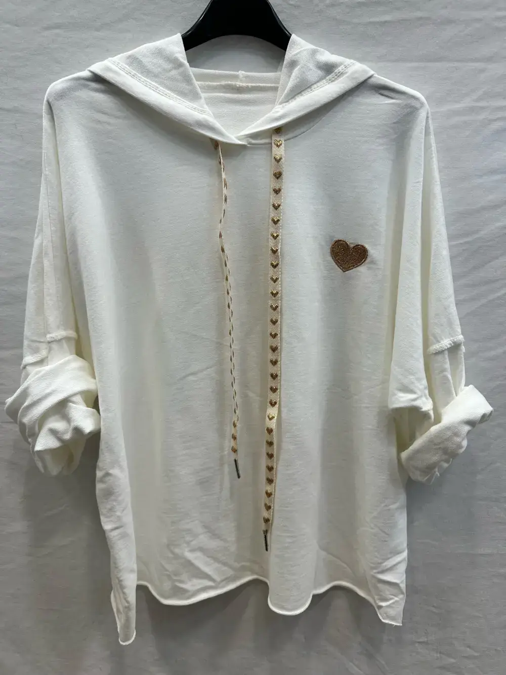 Mimi & Gogo - Wholesale Hoodie - Women's - Embroidered heart hoodie @9020_SweatCoeur13