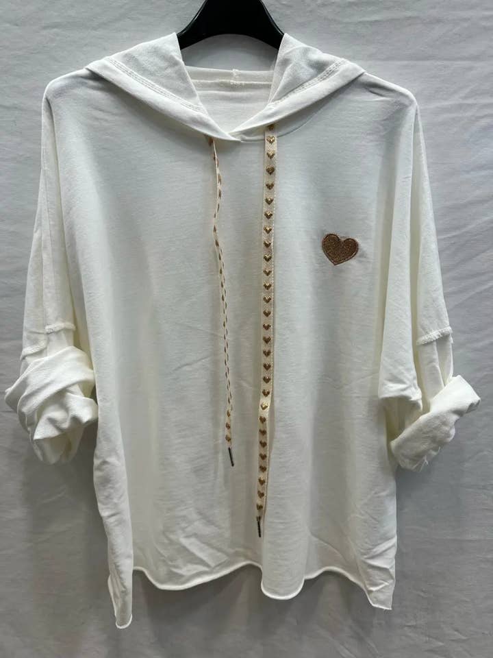 Mimi & Gogo - Wholesale Hoodie - Women's - Embroidered heart hoodie @9020_SweatCoeur13