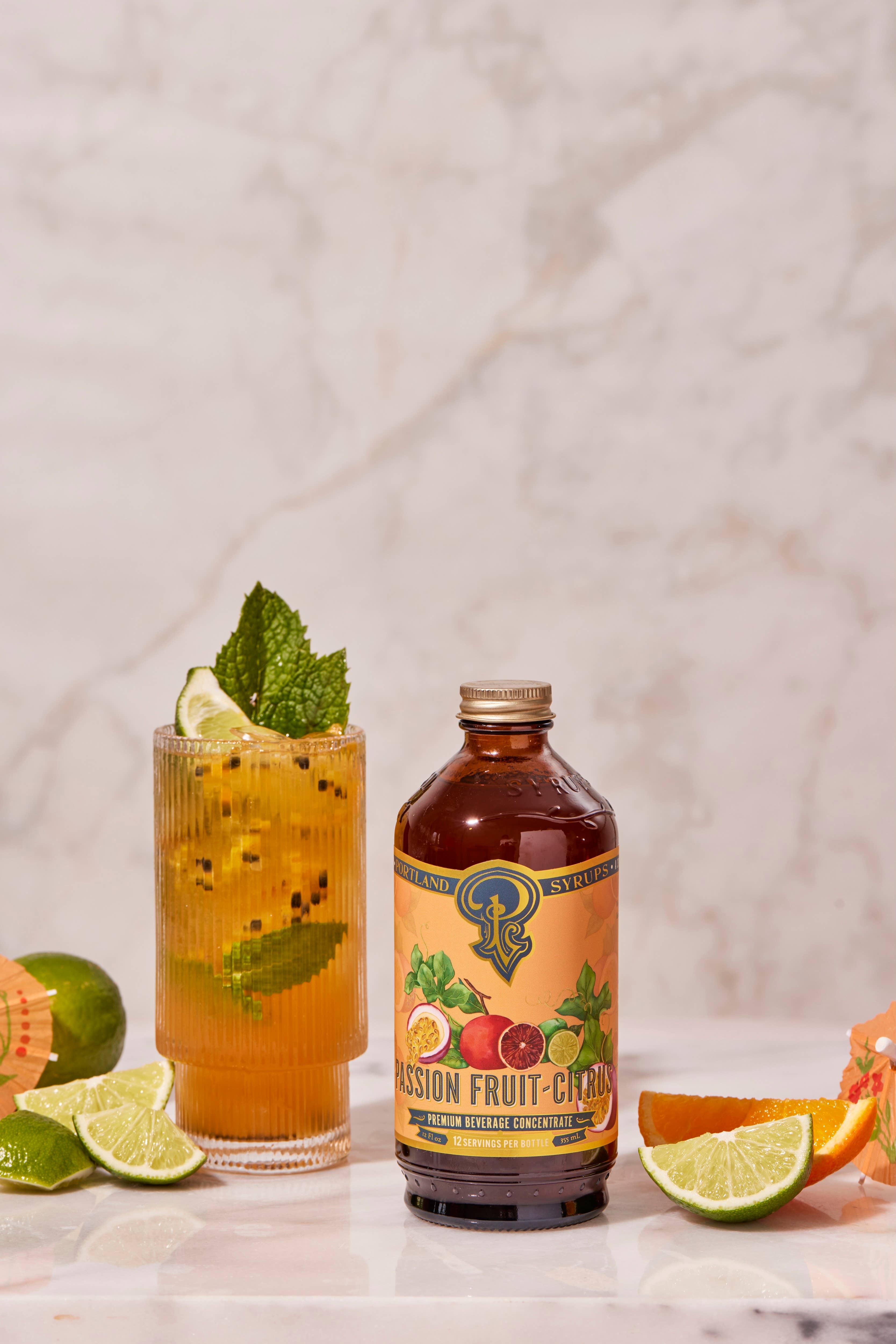 Portland Syrups – Großhandel Cocktailmischung/-sirup – Passionsfrucht-Zitrussirup 12 Unzen - Cocktail-/Mocktail-Mixer4
