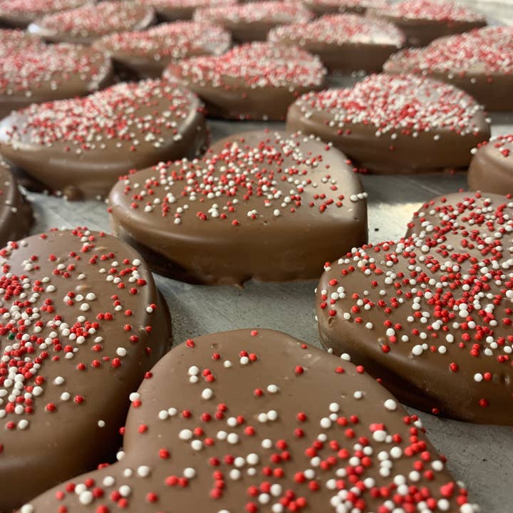 Valentines 💘 Peanut Butter Meltaway Decorated Heart for wholesale by O'Shea's Candies Sweet Shop