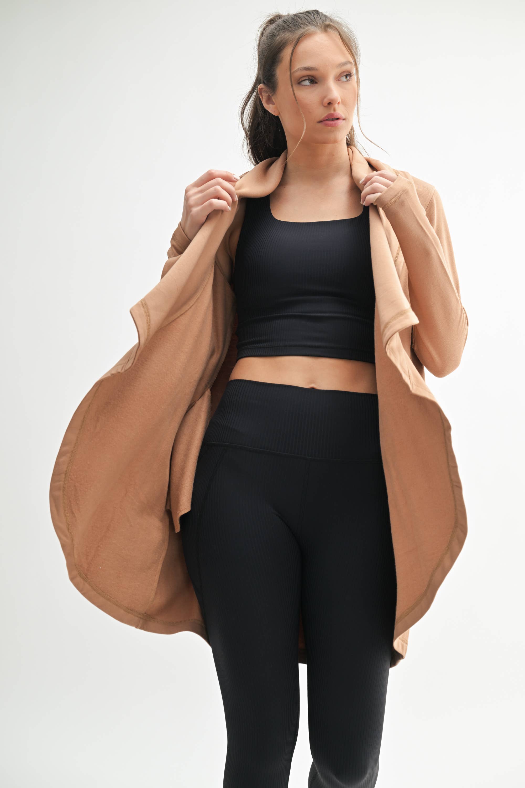 Mono B - Venta al por mayor Cárdigan - Mujer - Cárdigan abierto fluido con forro polar4