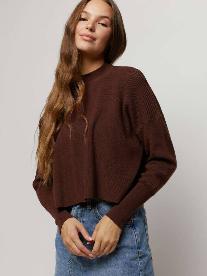 Hers & Mine - Wholesale Knit Top - Women's - MOCK NECK SIDE SLIT SWEATER TOP12