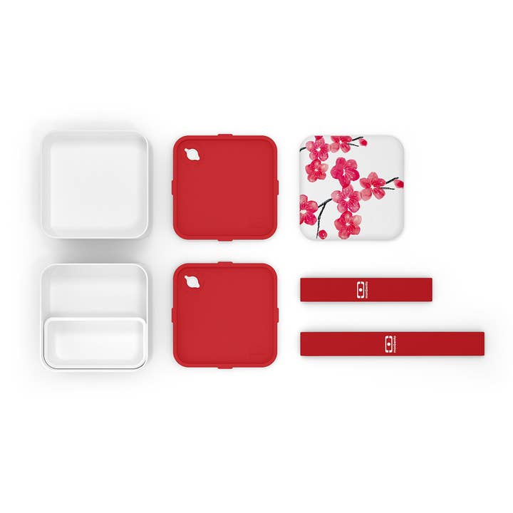Until Pty Ltd - Wholesale Lunch bag/box - Monbento MB Square Graphic v1 Lunch Box Blossom2