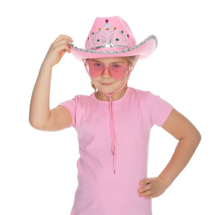 Funcredible - Wholesale Cowboy Hat - Women's - Pink Cowgirl Hat with Glasses - Pink Cowboy Hat with Crown4