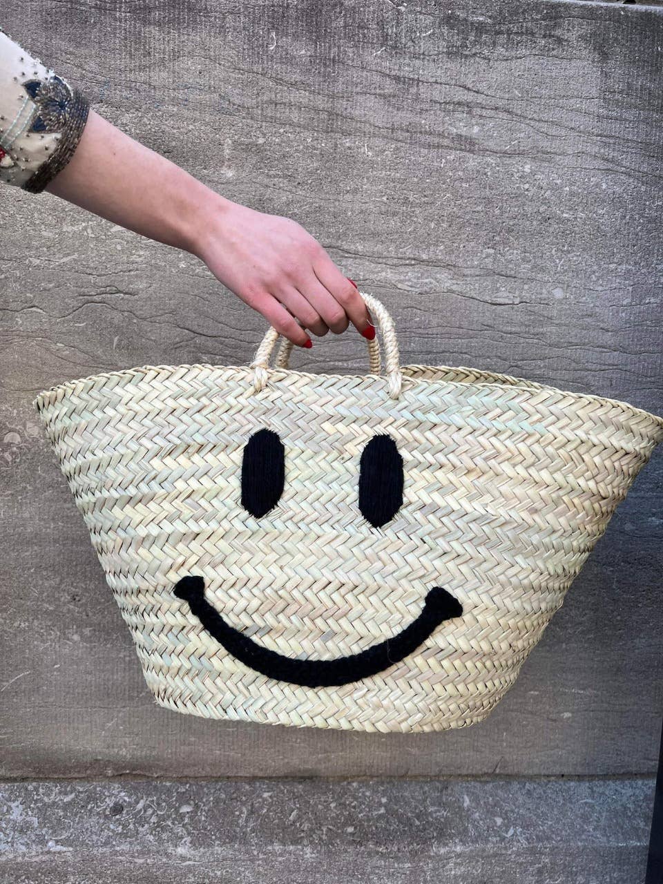MIRAMAR Store - Wholesale Beach Bag - SMILE Straw Tote Bag 0