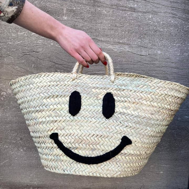 MIRAMAR Store - Wholesale Beach Bag - SMILE Straw Tote Bag