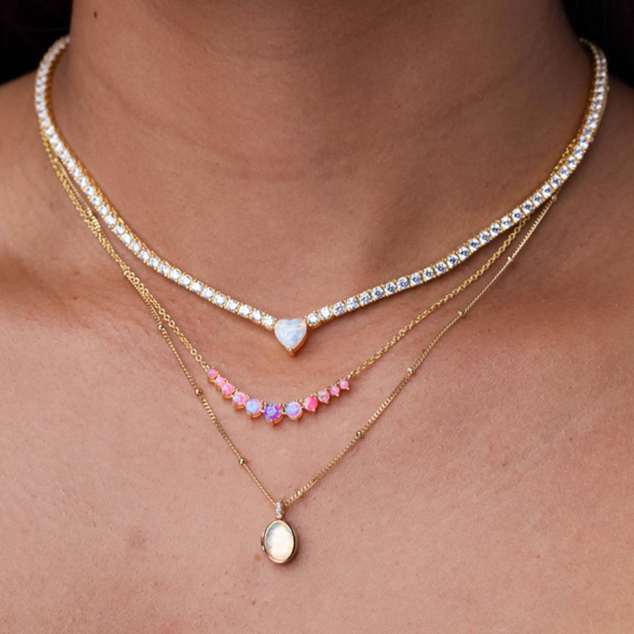 La Kaiser - Vendita all'ingrosso Collana con ciondolo/pendaglio - Collana a cascata sfumata in opale rosa3