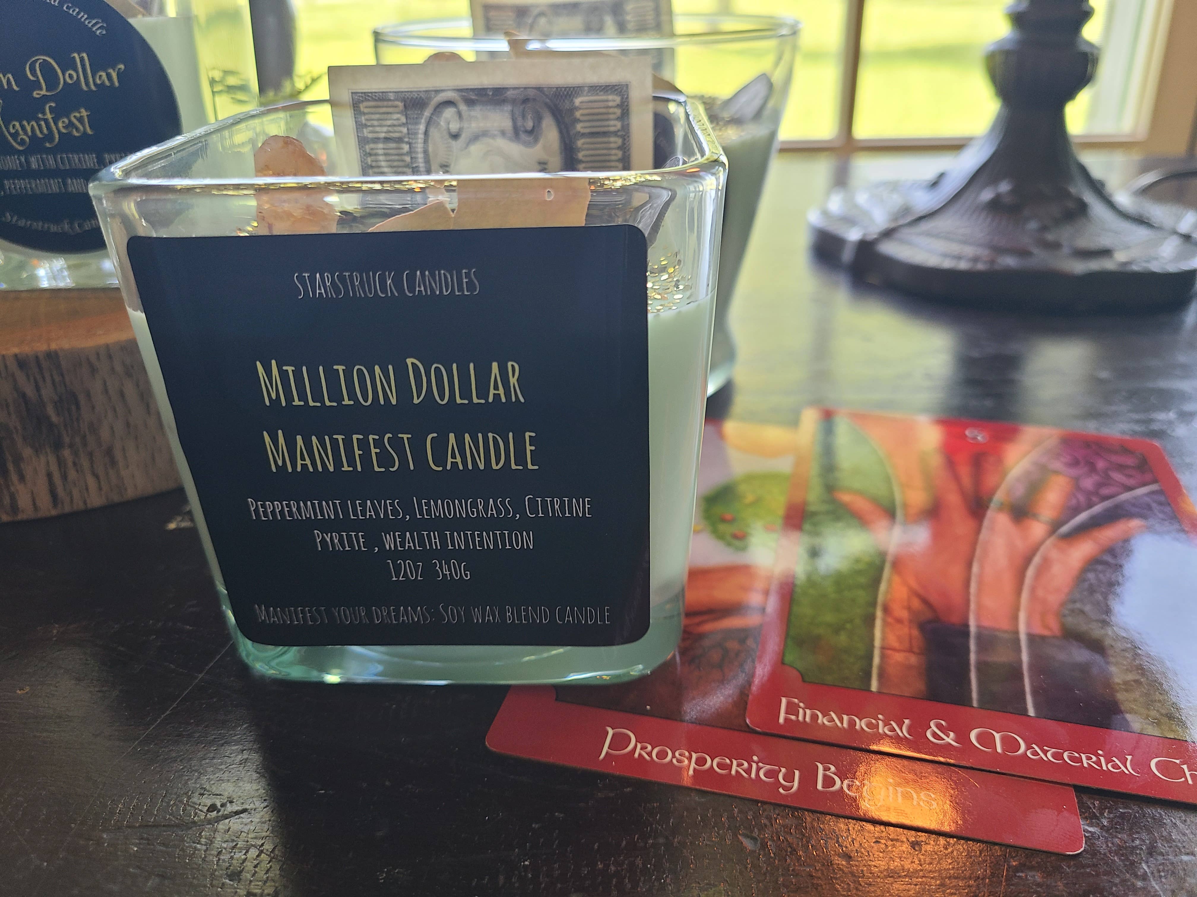 Starstruck Candles - Vente Bougie en bocal - Bougie d'argent manifeste Million Dollar0