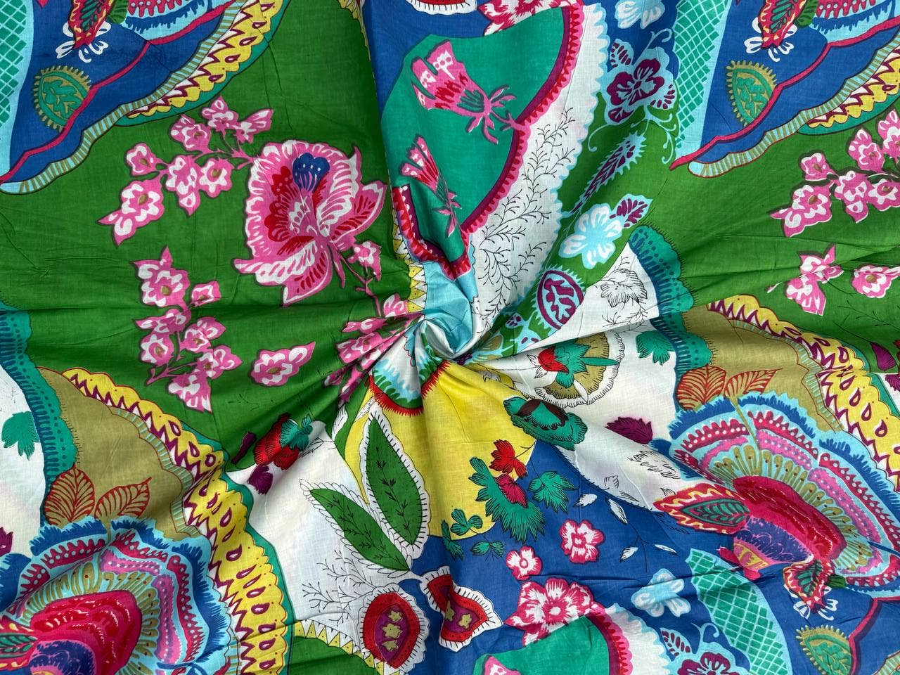 bhavnas boutique - Wholesale Fabric Paint - Luxury Cotton Fabric Block Printed Fabric Women Clothing0