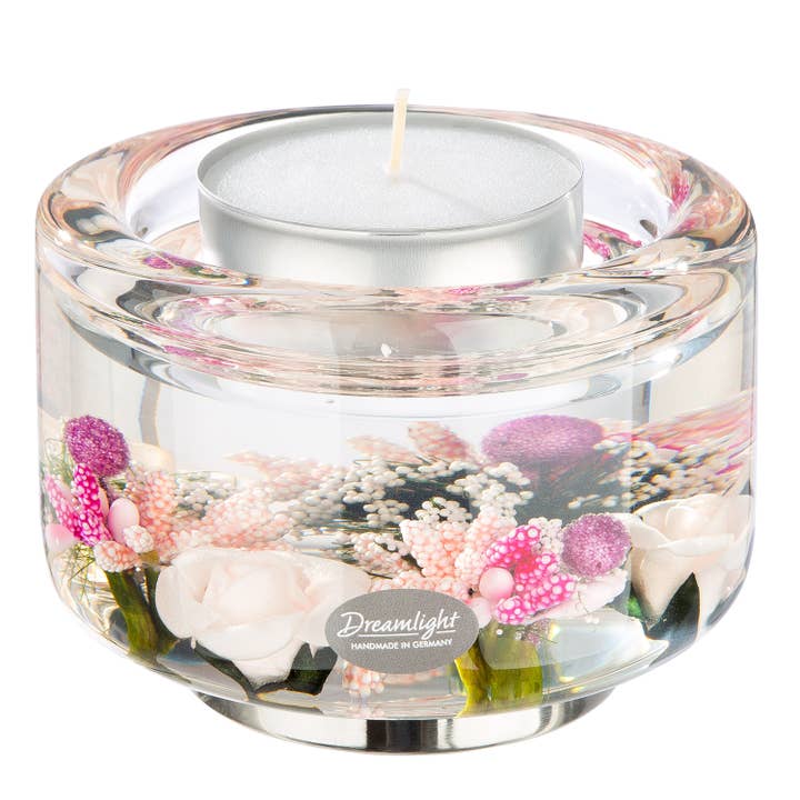 Tealight holder Elora Little Rose pink H. 8.5 cm, pack of 4 for wholesale by Gilde Handwerk Macrander GmbH & Co. KG