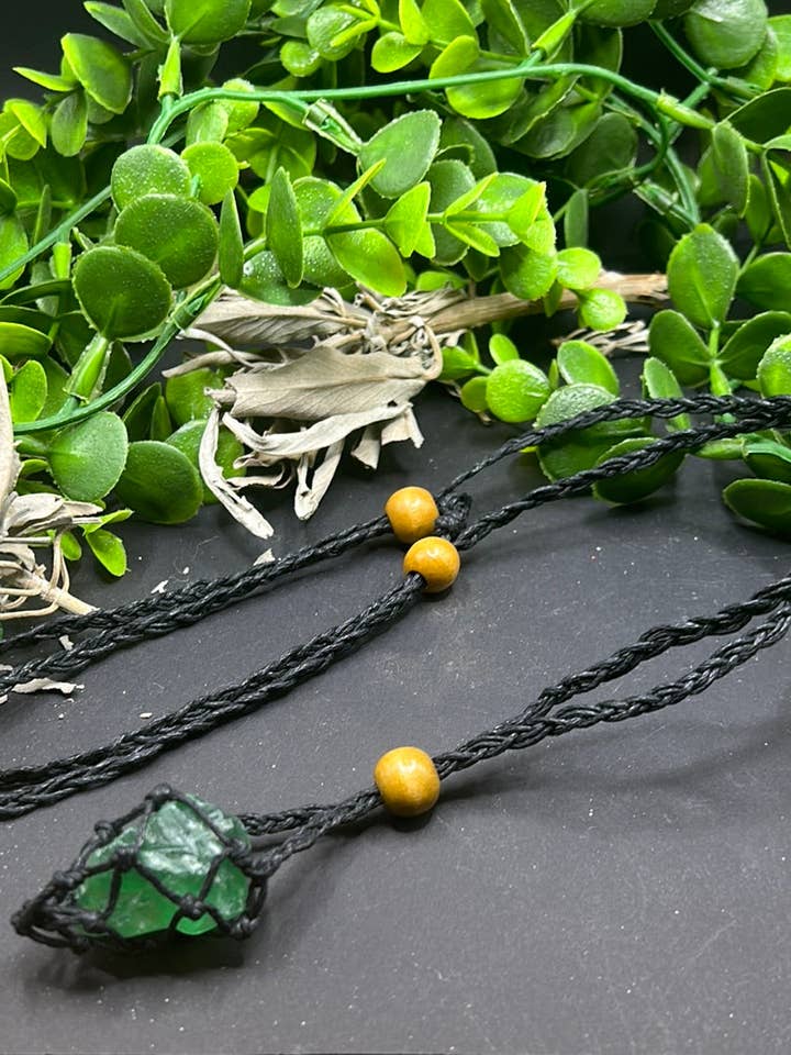 Macramé Cage Crystal Pouch for wholesale by Moonbeam Healing