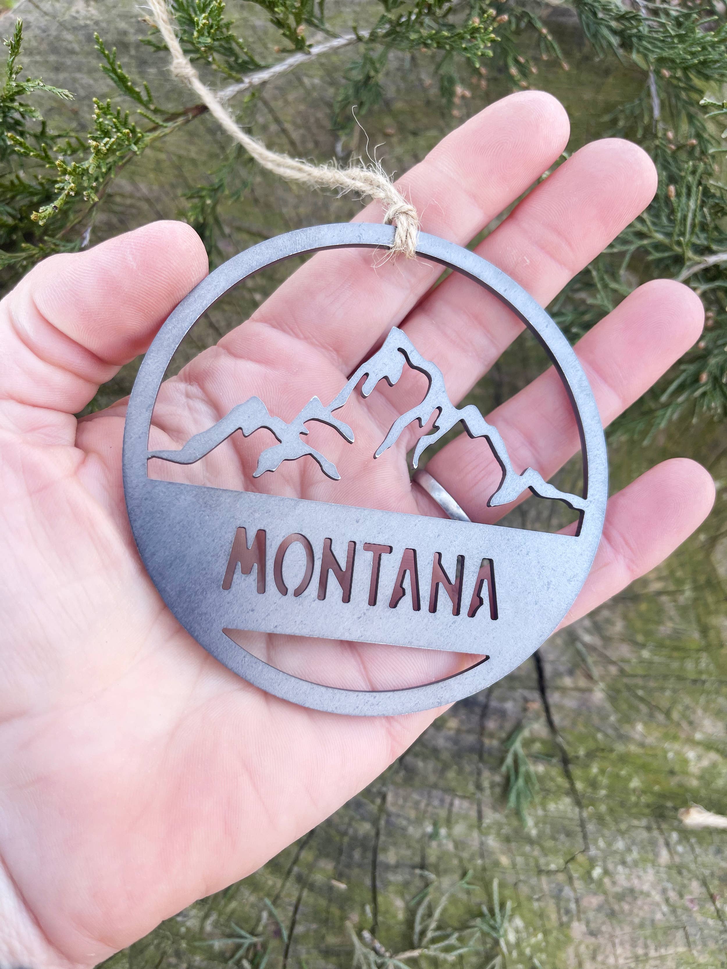 BE Creations & Designs, Inc. - Wholesale Ornament - State MOUNTAIN Customizable Raw Steel Ornament4