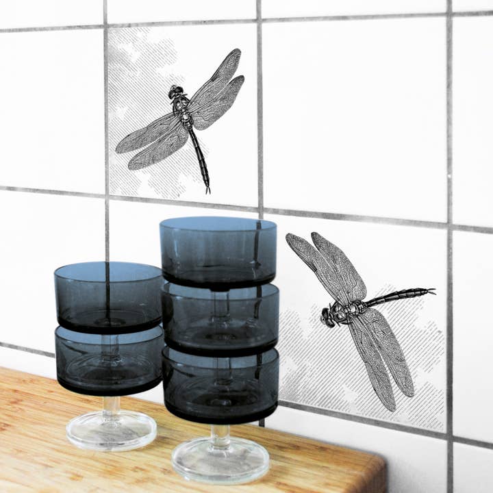 Conjunto de 2 autocolantes para azulejos de 15x15cm por atacado de Boubouki