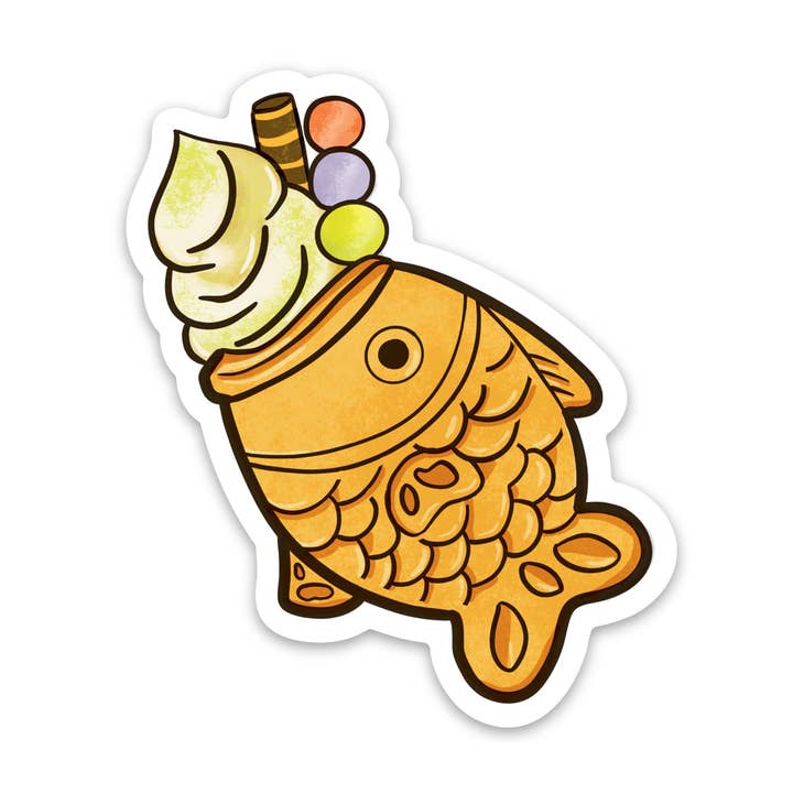 Taiyaki Icecream Vinyl Sticker for wholesale by Habitude Paper