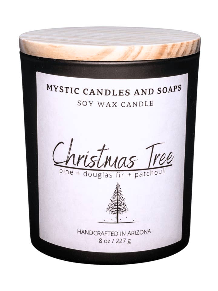 Christmas Tree Highly Scented Handcrafted Soy Wax Candle for wholesale by Mystic Candles