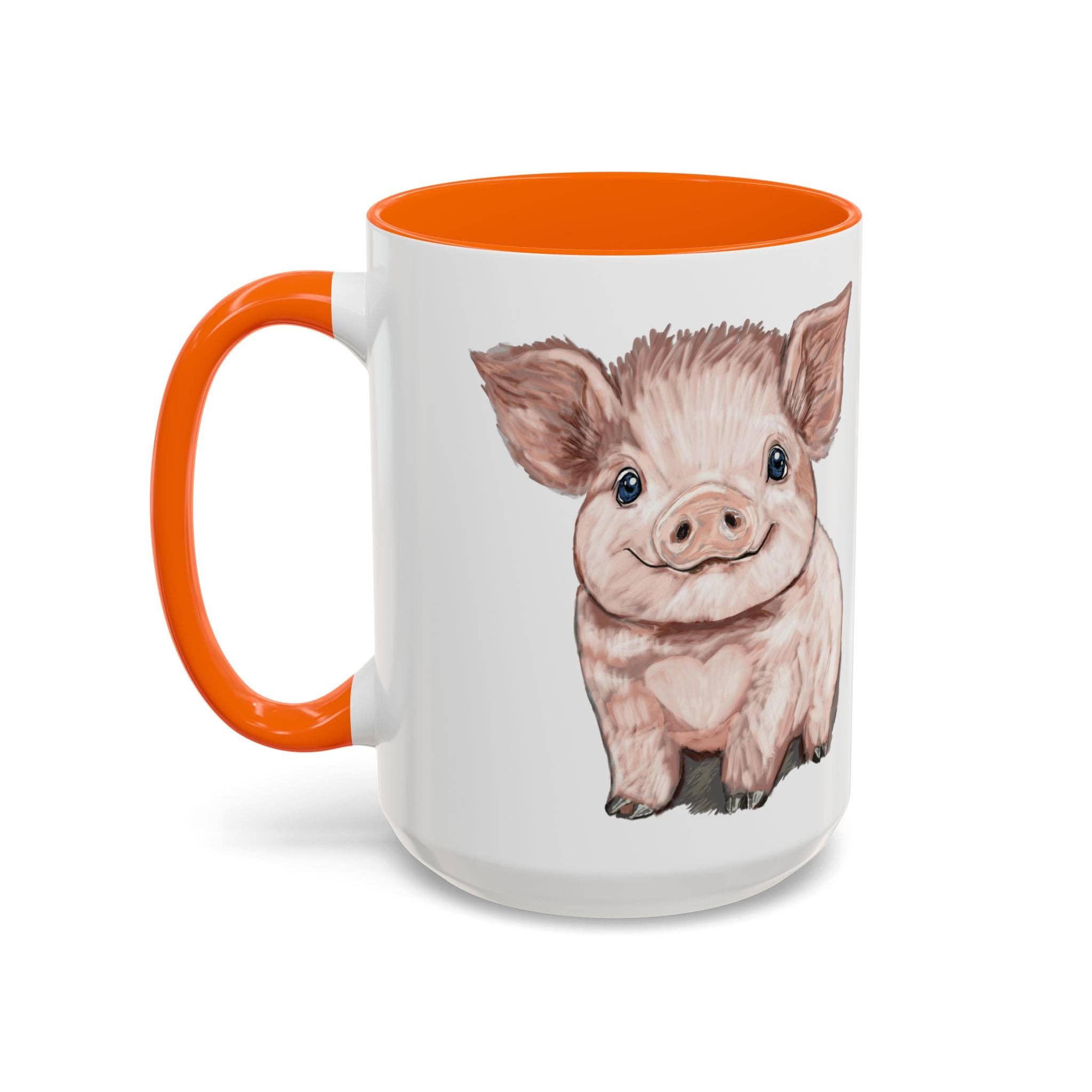 Blue Cava - Wholesale Coffee Mug - Adorable Piglet Two Tone Ceramic Mug - 11 oz & 15 oz41
