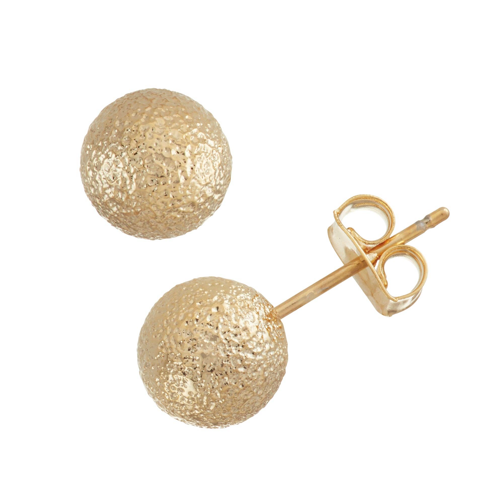 Luxe on Main LLC - Wholesale Stud/Post Earrings - Gold Plated 8mm Textured Ball Stud Earrings