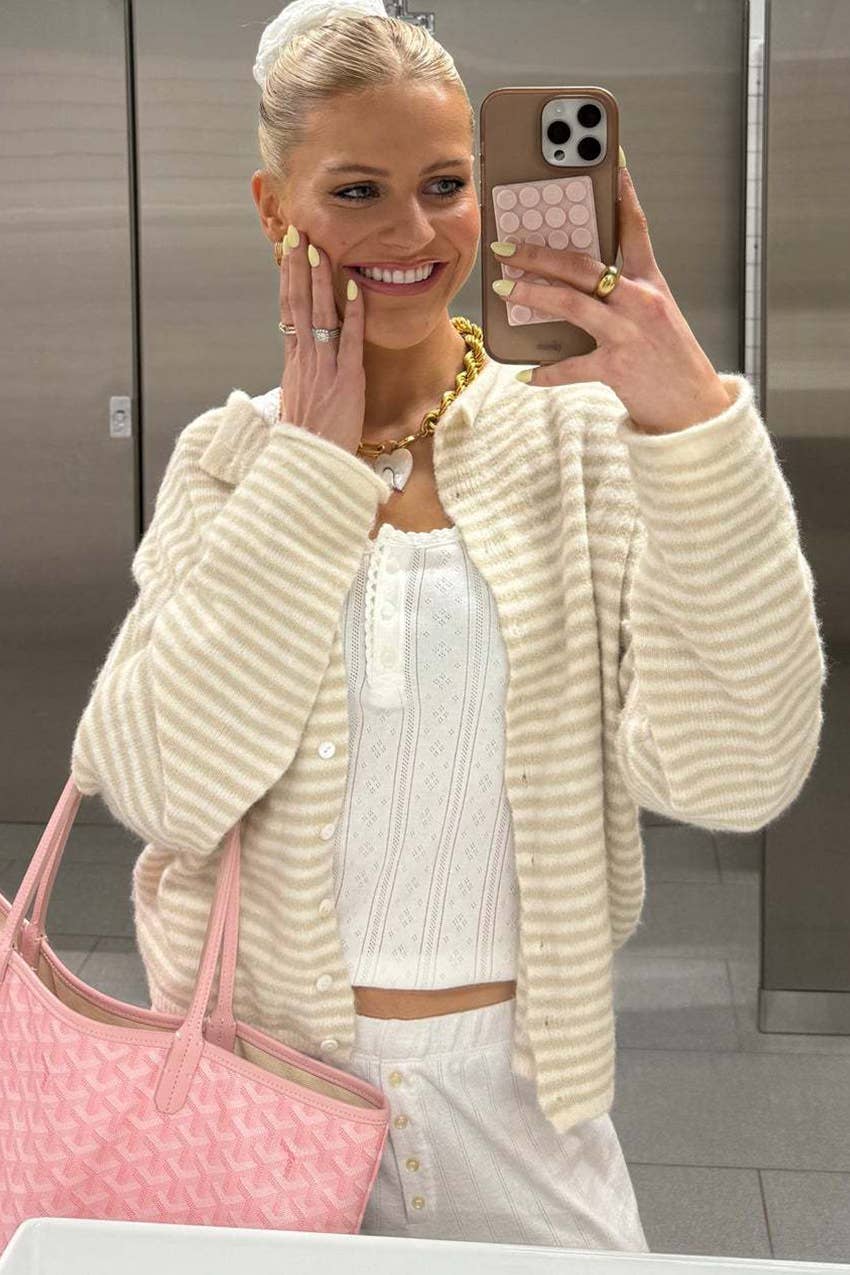 Hope & Sunshine - Vente Cardigan – femme - Cardigan en maille rayé8