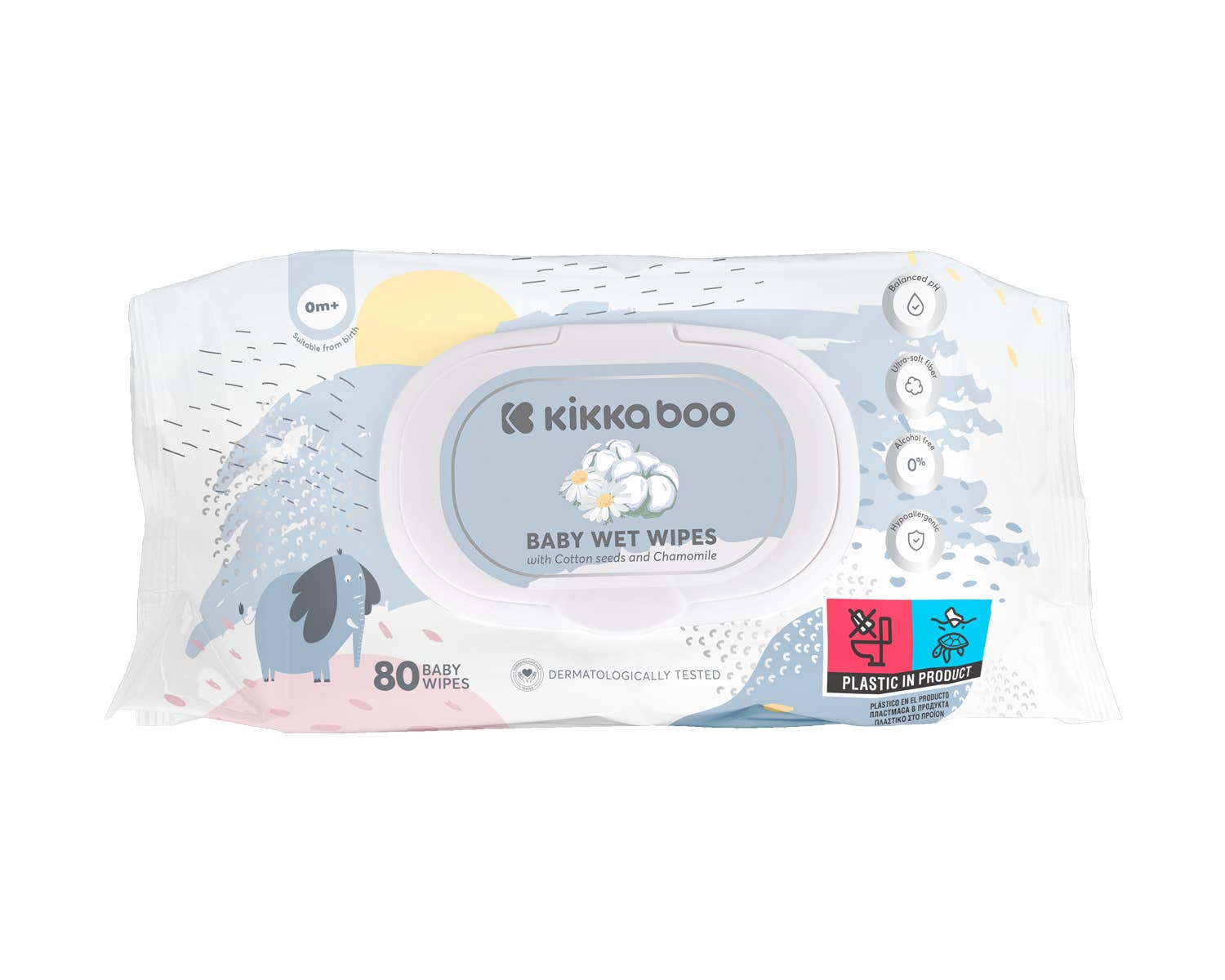 Kika Group Ltd. - Wholesale Face & Body Wipes - Baby - Baby Wet Wipes Cotton Seeds & Chamomile 80pcs With Lid0