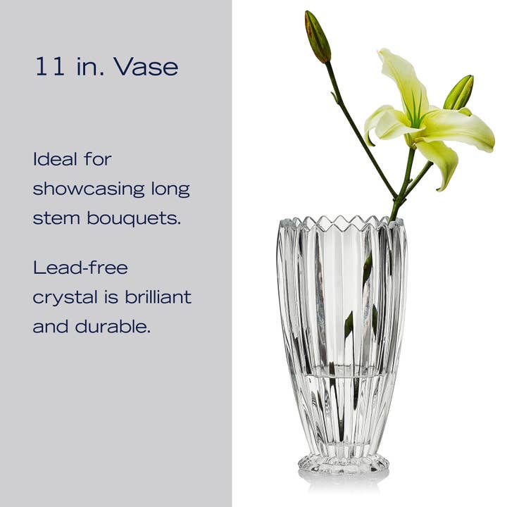 Mikasa - Wholesale Vase - Mikasa Estate 11In Lead Free Crystal Vase