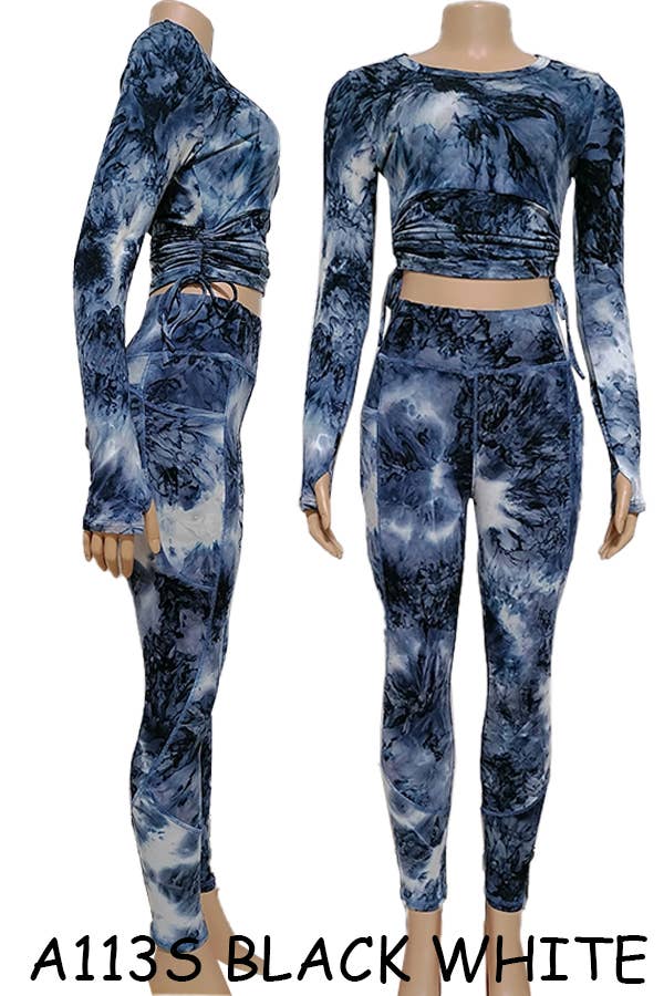 SSImport - Wholesale Activewear Set - Women's - A113S SPORTS YOGA POCKET LEGGINGS TOPS SETS MIX SIZES 12PCS19