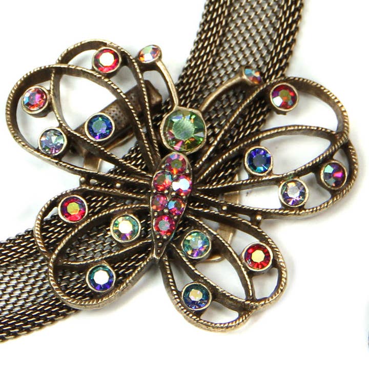 Broche de Cristal y Perla de Mariposa de Mediados de Siglo para venta al por mayor de Sweet Romance Jewelry