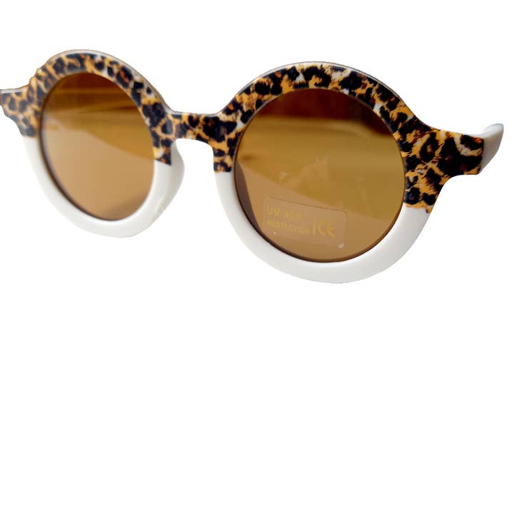 Happy by Lies - Wholesale Sunglasses - Kids - Zonnebril kids Retro Leopard/cream | kinderzonnebril | baby zonnebril