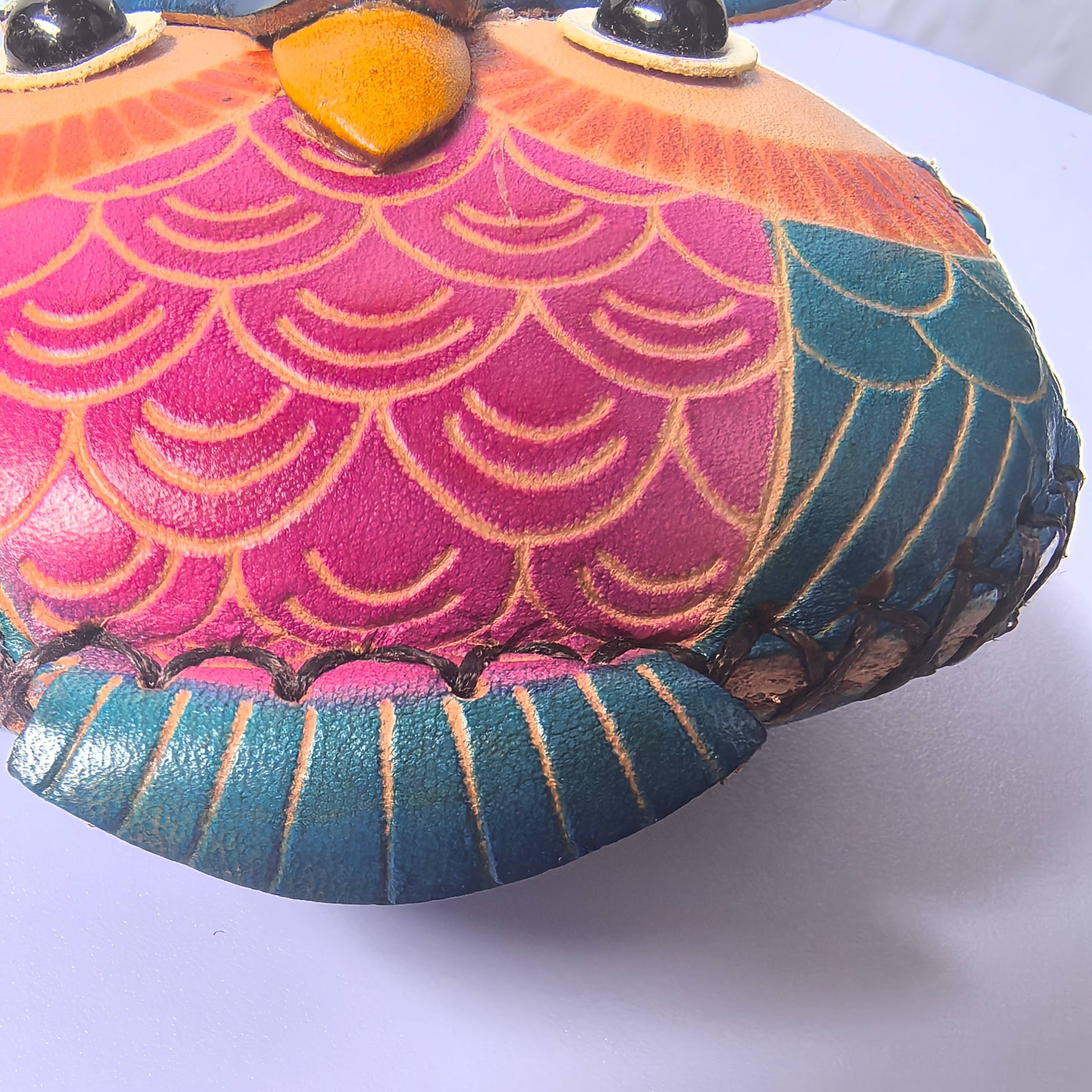 Sunflower Handmade leather inc - Wholesale Wristlet - Leather owl Owl Wristlet coin purse wallet6