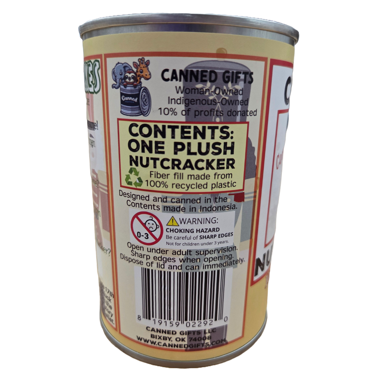 Canned Gifts - Wholesale Ornament - Cornelius the Canned Nutcracker - Christmas Plush in a Can4