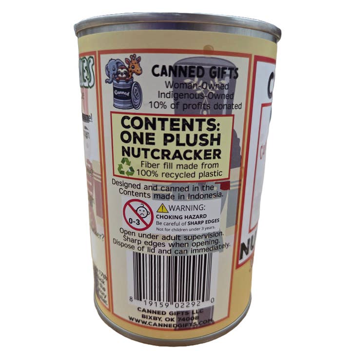Canned Gifts - Wholesale Ornament - Cornelius the Canned Nutcracker - Christmas Plush in a Can4