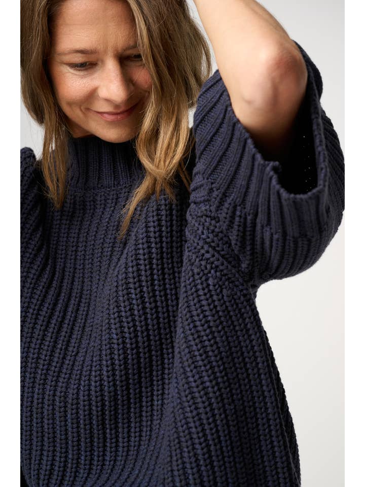 change rib knit - navy melange for wholesale on Faire
