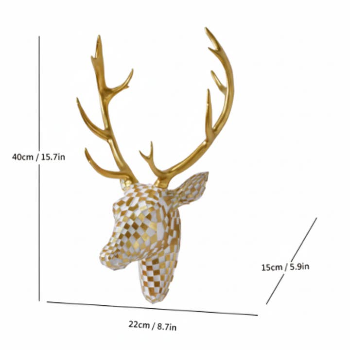 Holiday Farm - Wholesale Wall Accent - Modern Mosaic Deer Head Wall Decor – 3D Resin Art