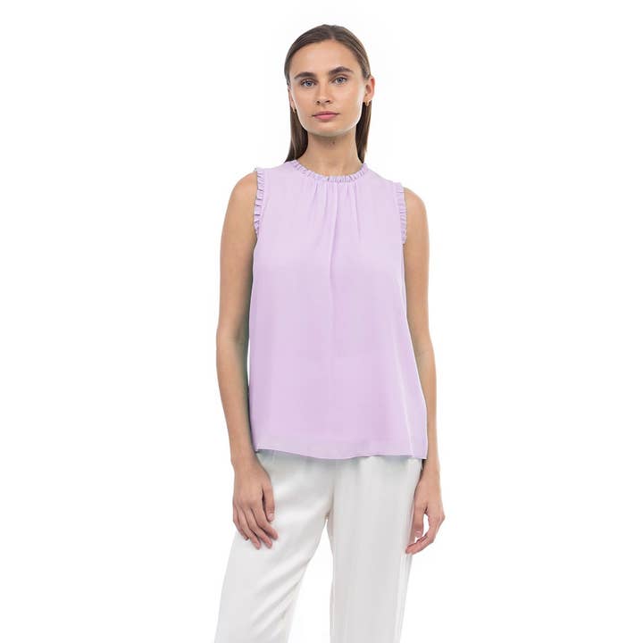 Trägerloses Rundhals-Top mit Rüschen-Detail für den Großhandel von Naked Zebra Rack