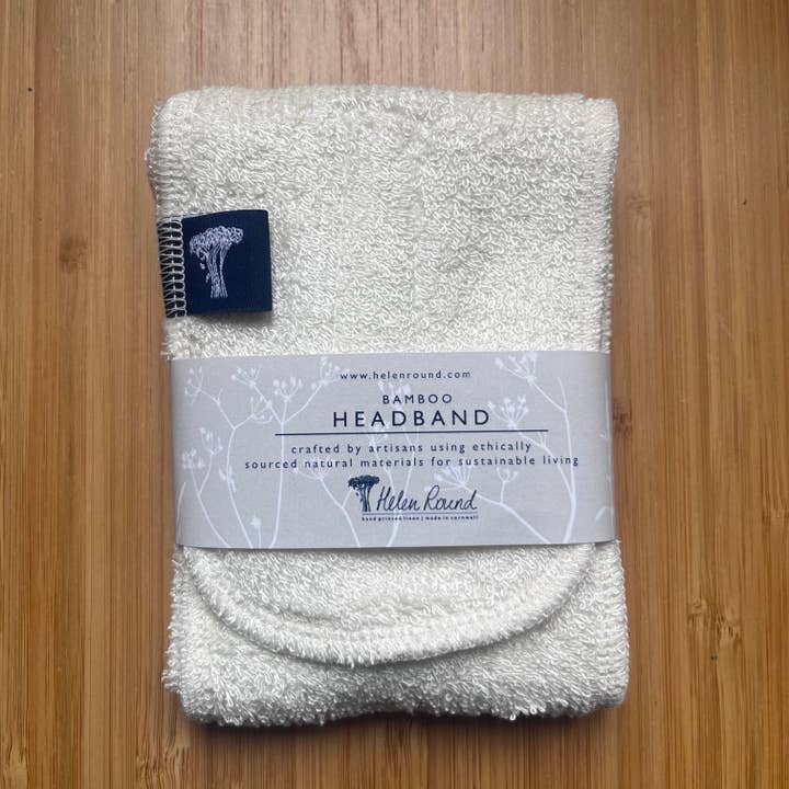 Helen Round - hand printed linen and bamboo wellness - Wholesale Spa Headband - Bamboo Headband, Adjustable Facial Spa Headband 3