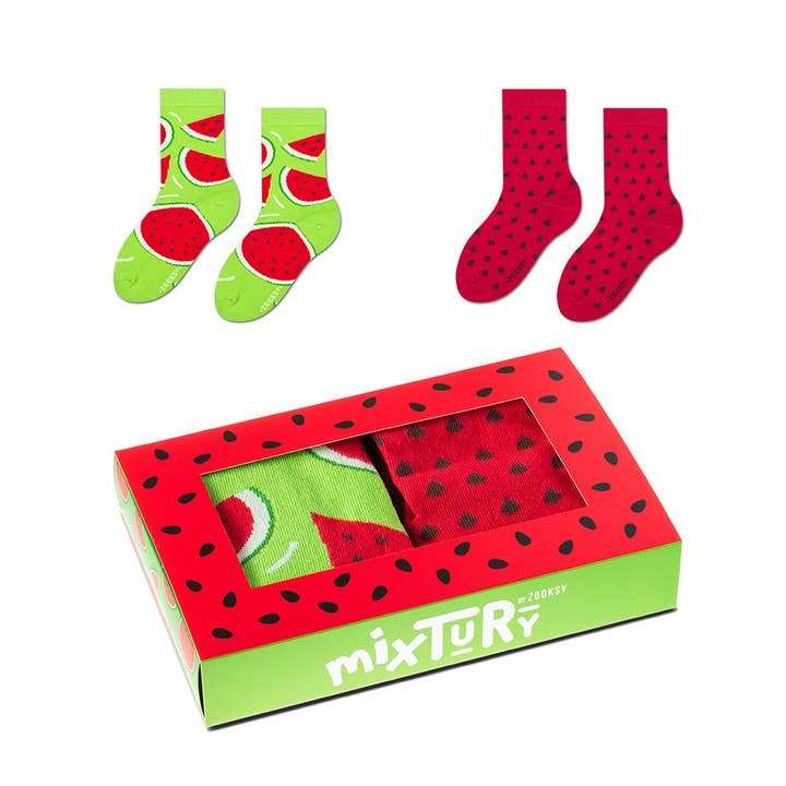 Kindersocken mit Wassermelone - Box 2 Paar - EU 30-35 für den Großhandel von ZOOKSY SOCKS