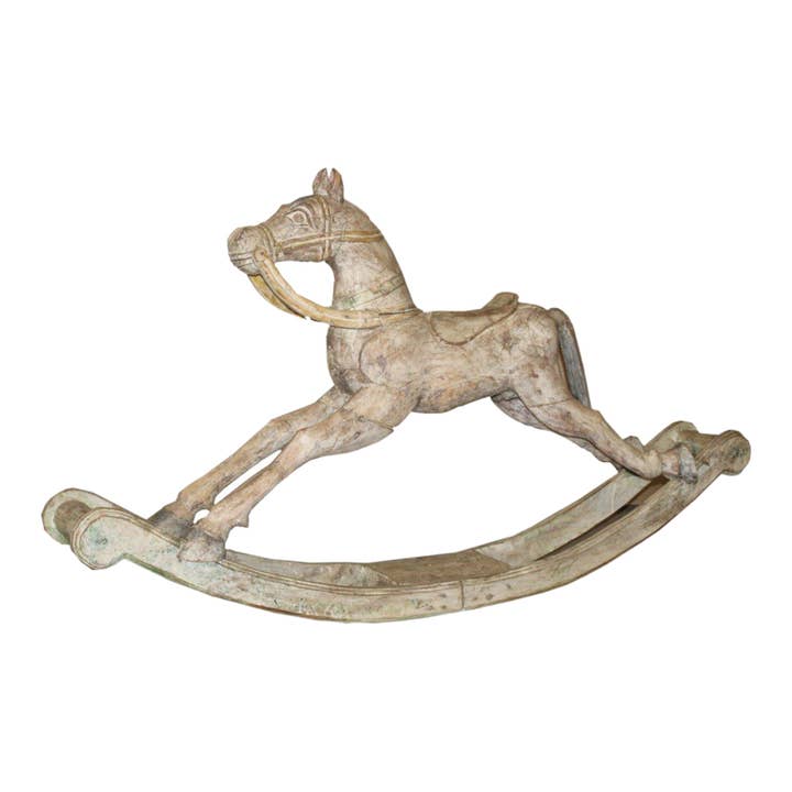 Cavallo a dondolo vintage in legno per la vendita all'ingrosso da parte di Ynde