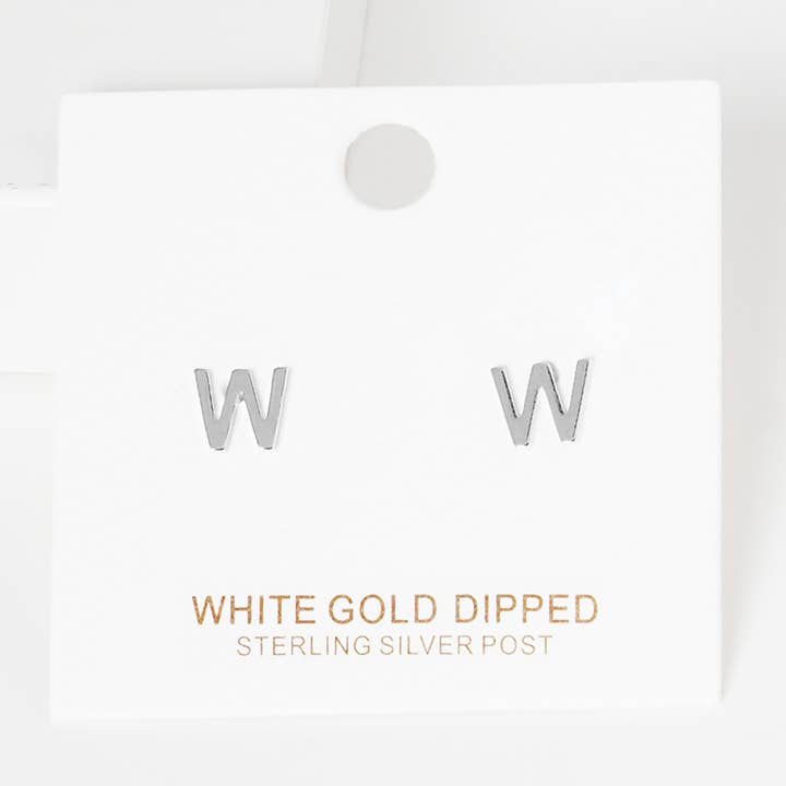 Sensibling Corp. - Wholesale Stud/Post Earrings - Gold Dipped Metal Initial Monogram Stud Earrings59