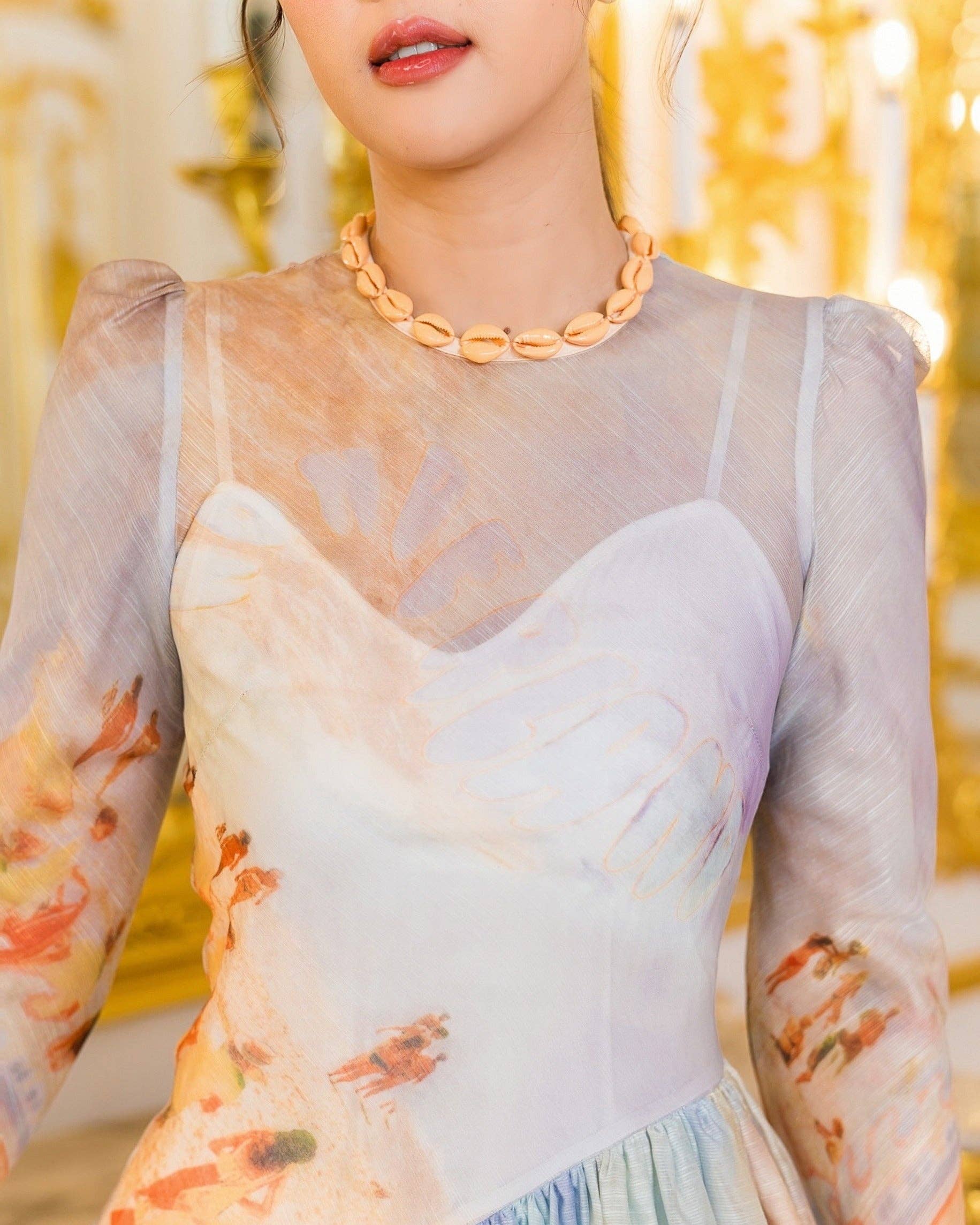 AlexyDesings – Engroshandel Kjole - Dame – Broderet skrå langærmet kjole7