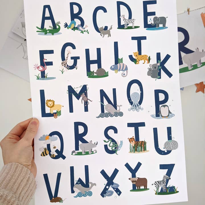 Hey Little Ginger – wholesale Konsttryck - Barn och baby – Djur Alfabetet Tryck - A-Ö