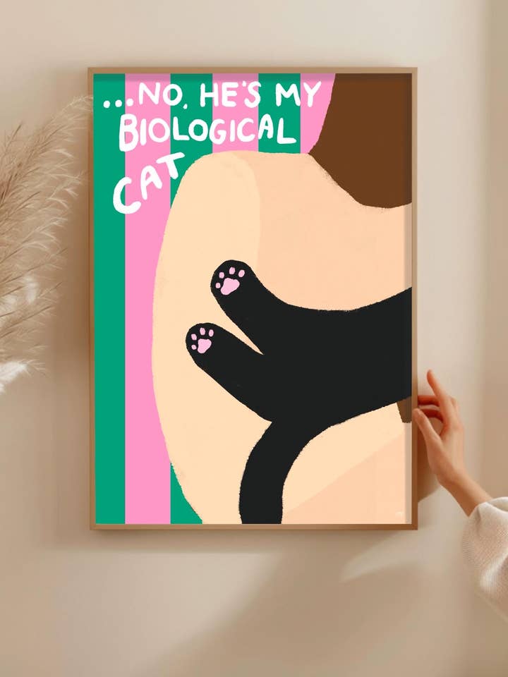 Colourful Biological Cat Art Print: Funny Wall Decor for wholesale by The Paper Tail