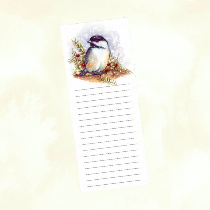 Bloc de notas de invierno de carbonero, lista de tareas, bloc de escritura, papelería linda, suministros de oficina, bloc de lista de compras, acento decorativo, idea de regalo para venta al por mayor de bJenuineCo