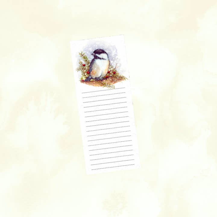Chickadee Winter Memo Pad To Do List Notepad, Writing Pad, Cute Stationary, Office Supplies, Grocery List Notepad, Decor Accent, Gift Idea for wholesale by bJenuineCo