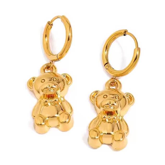LOUIZ - Wholesale Dangle Earrings - LOUIZ Earrings with Teddy Bear0