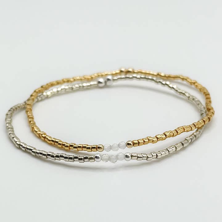 Klar kvarts armband - April Birthstone - Trippel ädelsten för wholesale av Au Fait Co