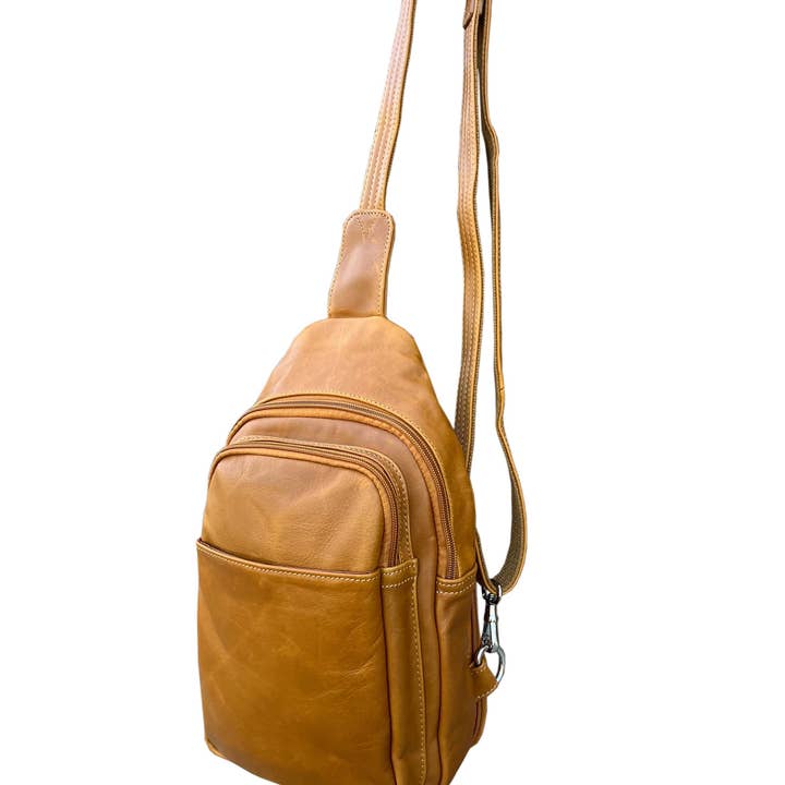 Roma Leathers, Inc. - Vente Sac à bandoulière – unisexe - Sac bandoulière en cuir de vachette huilé.5