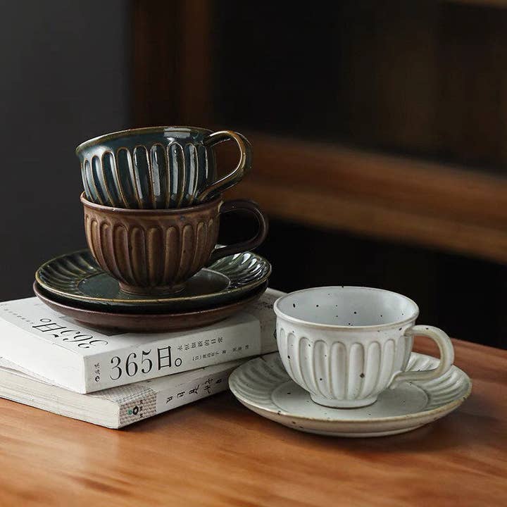 Gohobi (We cover U.S. import duties) - Wholesale Coffee/tea cup - Gohobi Handmade stoneware Coffee cup and saucer Japanese vin3