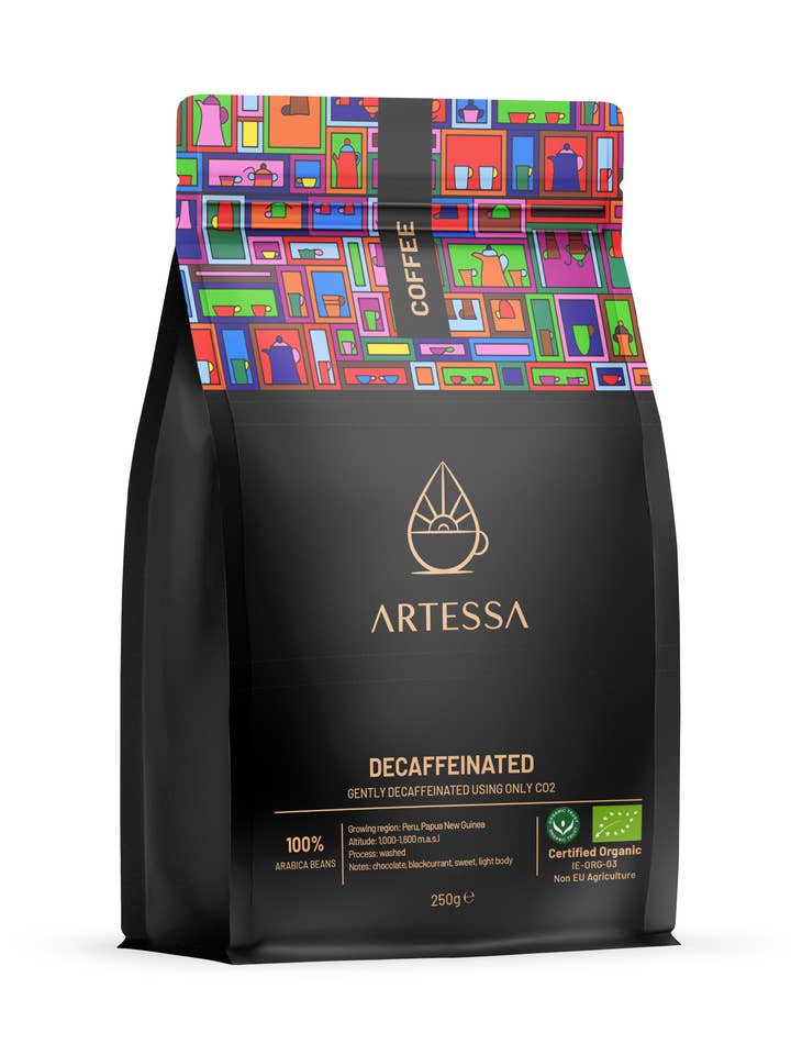 Café Arabica Décaféiné Bio 1kg pour la vente par Artessa