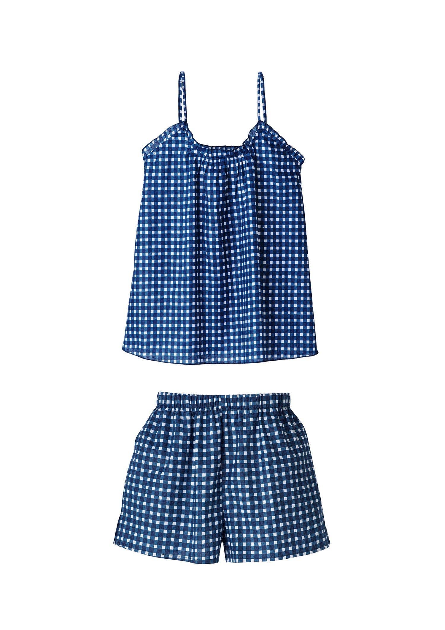 GERMAINE DES PRES – Engroshandel Pyjamasæt - Dame – Hortense vichyblå pyjamassæt1