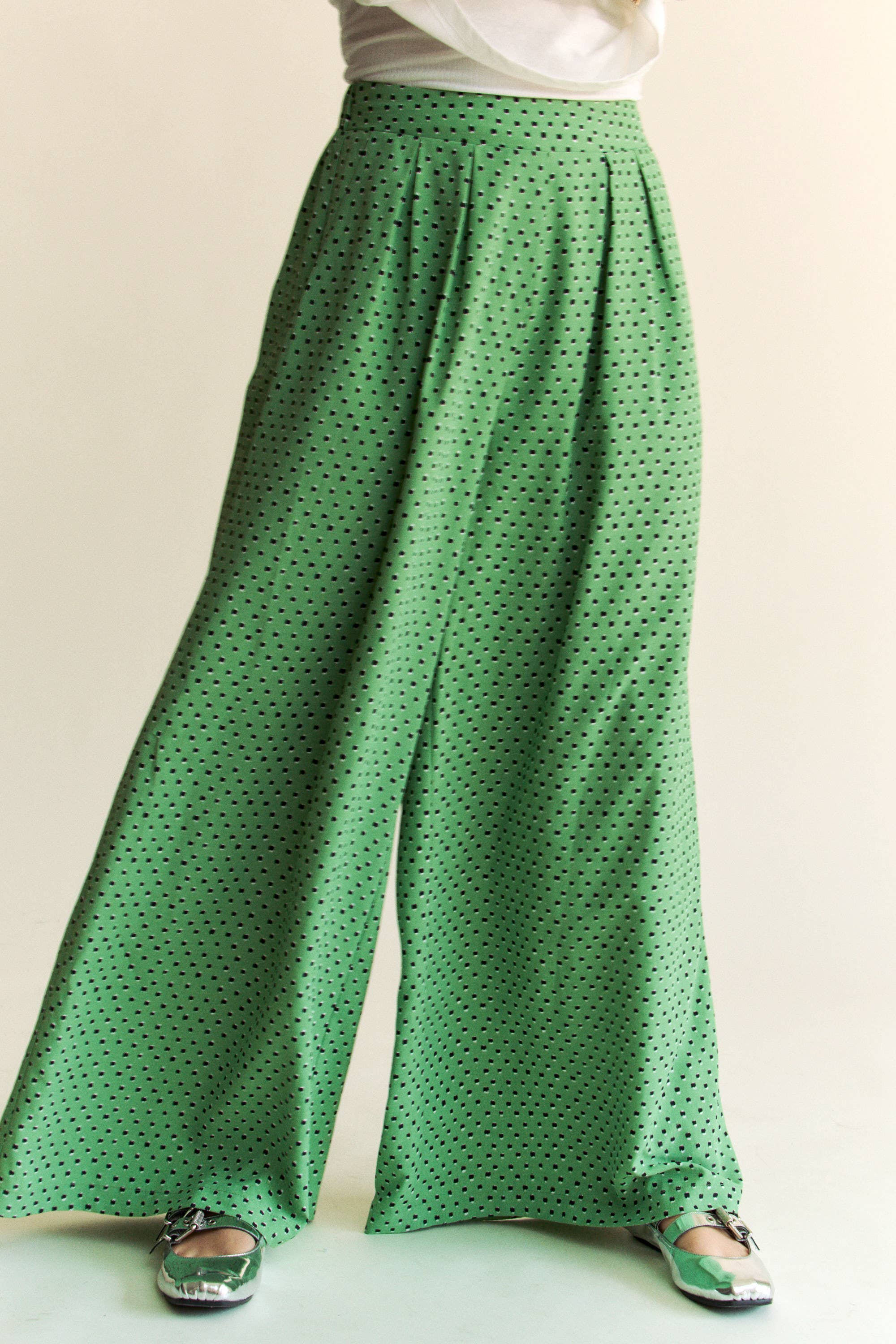 Davi & Dani - Vente Pantalon – femme - PANTALON LONG À CEINTURE ÉLASTIQUE PLISSÉE12